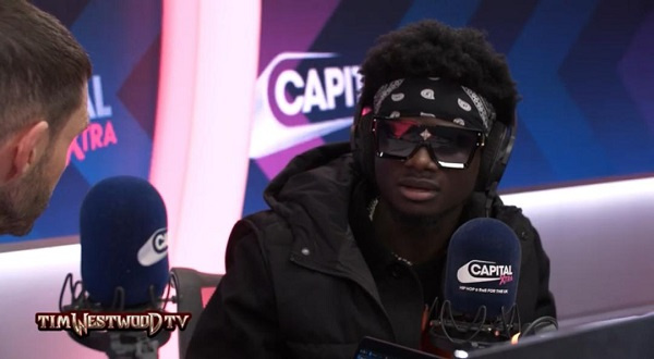 Kuami Eugene during his appearance on the Tim Westwood show