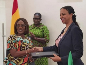 Deputy Finance Minister, Abena Osei-Asare with Fasika Eyerusalem