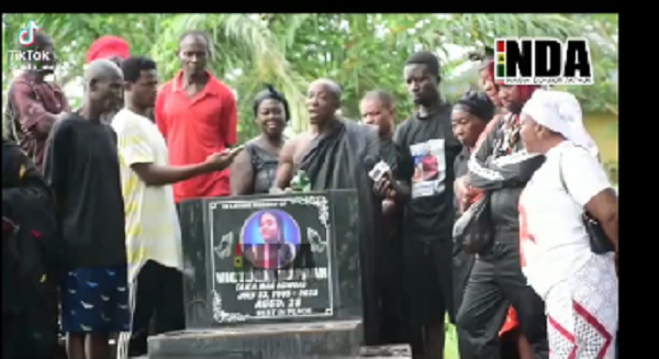 Some of the family members at the cemetery