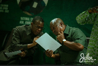 NDC General Secretary, Fifi Fiavi Kwetey (L) and President John Mahama