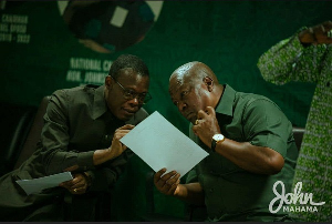 NDC General Secretary, Fifi Fiavi Kwetey (L) and President John Mahama