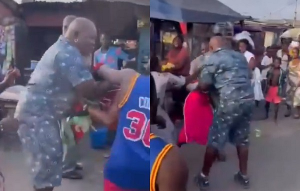 Retired Ghanaian boxer Bukom Banku in involved in a fight