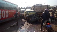 Seven vehicles are involved in the crash