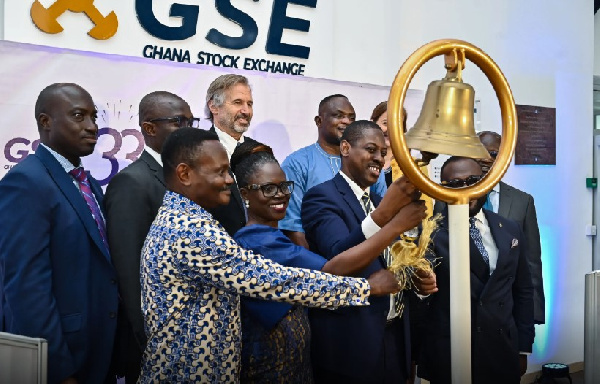 GSE Executive and Invited Dignitaries Ringing the Bell at the GSE 33rd Anniversary