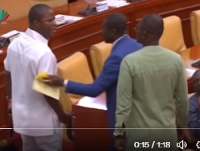 Scene of the altercation in parliament on February 13, 2024