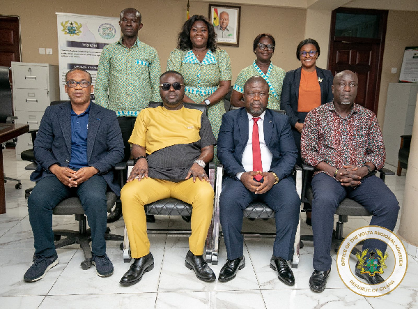 (Seated from L) Dr Dzoboku, Gabriel Kwamigah-Atokple, and James Gunu during the meeting