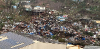 Destruction in the aftermath of the cyclone that hit Mayotte on 15 December