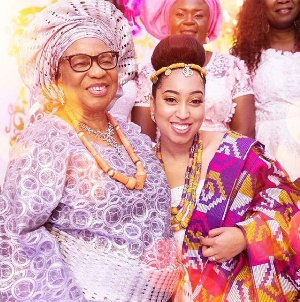 Sharon Carissa with her grandmother on her special day