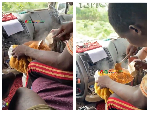 Watch as mate cooks jollof in moving truck