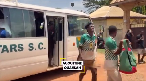 Berekum Chelsea players step off the bus upon arrival