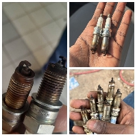 The damaged spark plugs