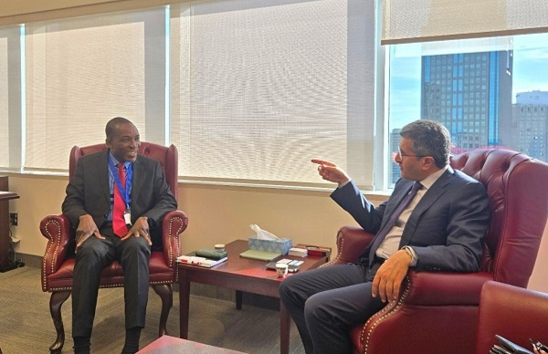 Acting DG of GCAA, Rev Stephen Arthur (L) and Mohamed bin Al-Hajri, Director-General of QCAA