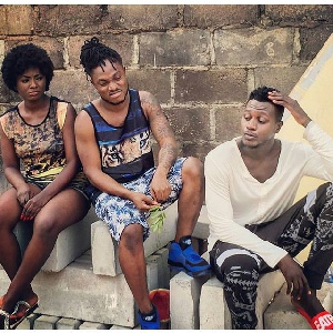 Ahuofe Patri with Keche on set