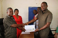 Bismark Tetteh Nyarko filing his nomination forms