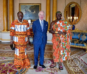 King Charles III  with Otumfuo Osei Tutu III and wife