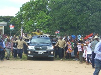 President Mahama on his campaign tour in the Volta region