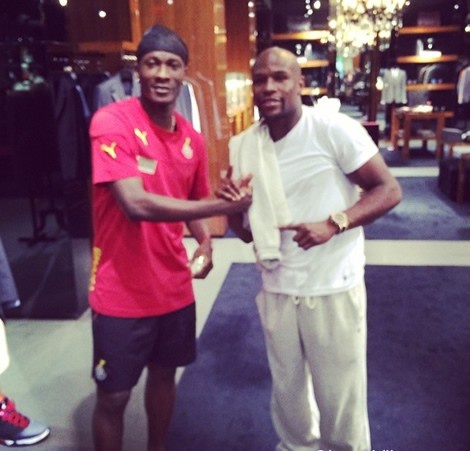 Asamoah Gyan and Floyd Mayweather