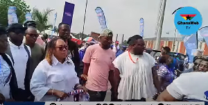 Hawa Koomson (holding scarf), was among the dignitaries present at the NPP Delegates Conference