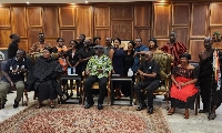 MUSIGA delegation and family of AB Crentsil visit ex-president John Agyekum Kufuor