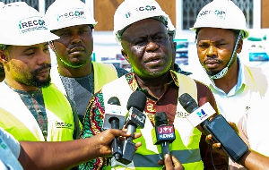 Yaw Frimpong Addo speaking with the media