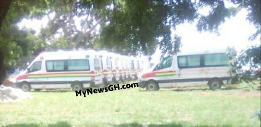 The ambulances have been parked at the Air Force Base in Accra for years