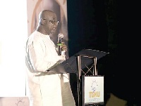 Dr Kwabena Adjei delivering his speech