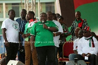 Koku Anyidoho, Deputy General Secretary of the NDC addressing some party supporters at a rally