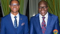Speaker Alban Bagbin (right) and Francis Sosu