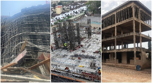 Images of some buildings that have collapsed from 2023 to 2026