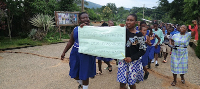 Akyem Pano pupils demonstrating