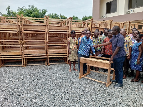 Over 900 pieces of desks were donated to the various schools in Lower Manya Krobo