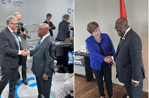 Cobination photo of President Akufo-Addo with Bill Gates and IMF boss in Munich