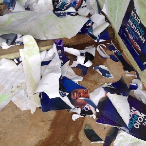 Oppong Nkrumah Posters Destroyed Vv