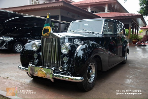 The Asantehene, Otumfuo Osei Tutu II arrived in the vintage Rolls-Royce Phantom