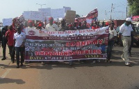 Workers demonstrating against some policies of Gov't when they says affects their livelihood