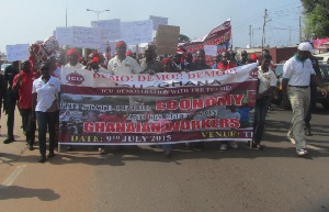 Workers demonstrating against some policies of Gov't when they says affects their livelihood
