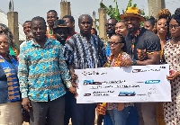 They presented a cheque of $10,000 for the completion of a storey block for Akyeremade D/A JHS