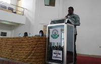 Professor Kwadwo Adinkrah-Appiah addressing the gathering