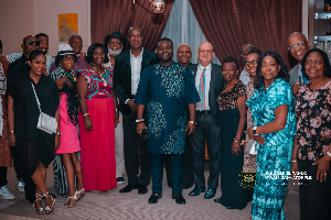Gabriel Tanko Kwamigah-Atokple (M) with the delegation from Miami, USA