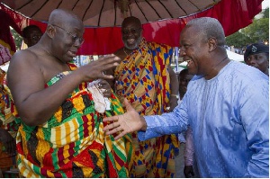 Mahama and Nana Addo exchanging pleasantries