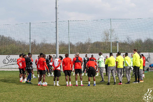 Black Stars players in camp in Vienna
