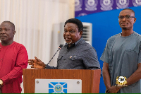 Rev Dr Charles Agede, Courage Ahorlu-Dzage and Godwin Dargbey at the event