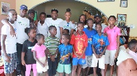 The Ahaban team in a pose with the children of Teshie Orphanage