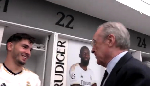 Watch dressing room footage of Real Madrid president celebrating 2-1 win over Bayern Munich