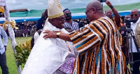 John Dramani Mahama and Most Reverend Francis Bomansaan