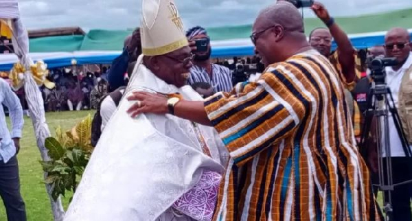 John Dramani Mahama and Most Reverend Francis Bomansaan