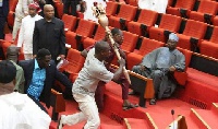 Armed men invaded Nigeria's Senate Wednesday and made away with its mace.