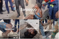 Screenshots of a video of the incident