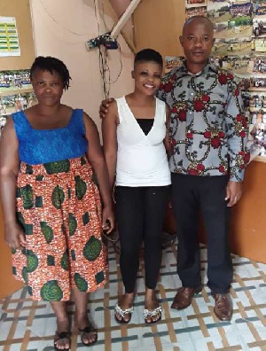 Mercy Aboagyewaa Yeboah with her parents