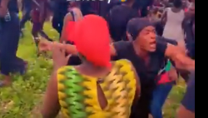 Some mourners at the funeral